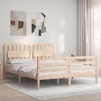 Bed Frame with Headboard 160x200 cm Solid Wood