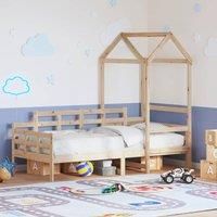 Berkfield Home Day Bed with Roof without Mattress 80x200 cm Solid Wood in Brown