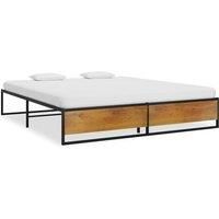 Bed Frame Black Metal 140x200 cm