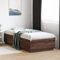 Berkfield Home Bed Frame without Mattress Brown Oak 100x200 cm