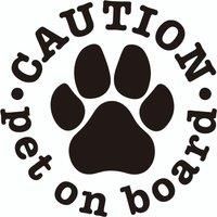 CAUTION PET ON BOARD Animals Dog Vinyl Car Sticker Decal Black Silver