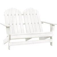 2-Seater Garden Adirondack Chair Solid Fir Wood White