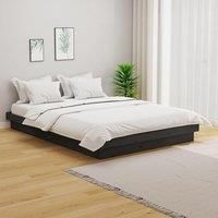 Bed Frame Grey Solid Wood 135x190 cm Double