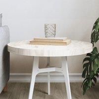 Table Top Round White 50x3 cm Solid Wood Pine