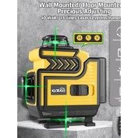 1pc GZG Professional 4D Cross Line Laser Level, 4X360 Green Beam, 16 Lines, Self-Leveling, USB Charging, £36V, 0.4-1Mw