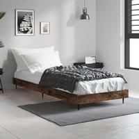 Bed Frame Smoked Oak 75x190 cm Small Single Engineered Wood