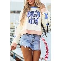 Everyday The Label Women's Festive Graphic Print Top: Comfortable & Stylish Shirt for Any in Beige | Size: Medium