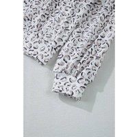 Everyday The Label Women's White Classic Leopard Hoodie & Shorts Set | Size: XL