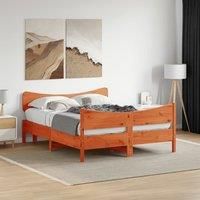 Berkfield Home Bed Frame without Mattress Wax Brown 140x190 cm Solid Wood Pine