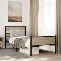 Berkfield Home Bed Frame without Mattress Sonoma Oak 90x200 cm Engineered Wood in Brown