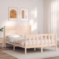 Bed Frame with Headboard 120x200 cm Solid Wood