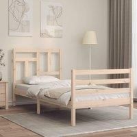 Bed Frame with Headboard 90x200 cm Solid Wood