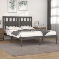 Bed Frame Grey Solid Wood Pine 200x200 cm