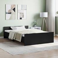 Bed Frame with Headboard and Footboard Black 120x190 cm Small Double