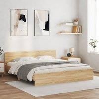 Berkfield Home Bed Frame without Mattress Sonoma Oak 200x200 cm in Brown