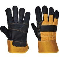 Portwest A200YERXL Furniture Hide Glove, Regular, Size: X-Large, Yellow/Black