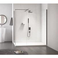 Nexa By Merlyn 8mm Black Frameless Wet Room Shower Screen Only - 2015 x 1100mm