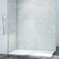 Nexa By Merlyn 8mm Chrome Frameless Wet Room Shower Screen Only - 2015 x 1100mm