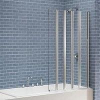 Nexa By Merlyn 6mm Chrome Fast Seal 5 Panel Bath Screen - 1500 x 1000mm