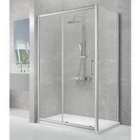 Triton Neo Eight Framed Rectangular Sliding Door Shower Enclosure Reversible Chrome 1200mm x 800mm x 1900mm (528TK)