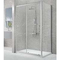 Triton Neo Eight Framed Rectangular Sliding Door Shower Enclosure Reversible Chrome 1400mm x 900mm x 1900mm (621TK)