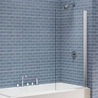 Merlyn Mbox Square Hinged Bath Screen 1500mm H x 800mm W - 6mm Glass