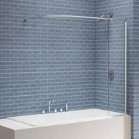 Merlyn Mbox Curtain Rail Fixed Bath Screen 1500mm H x 300mm W - 6mm Glass