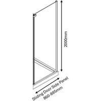 Nexa by Merlyn 8mm Brushed Brass Framless Shower Side Panel - 900mm
