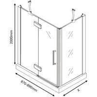 Nexa by Merlyn 8mm Brushed Brass Frameless Inline Hinge Door Only for Side Panel Setting - 900mm