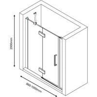 Nexa by Merlyn 8mm Brushed Brass Frameless Inline Hinge Door Only for Recess Setting - 1000mm