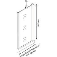 Nexa By Merlyn 8mm Brushed Brass Frameless Side Panel Only for Hinge & Inline Door - 900mm