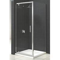 Triton Fast Fix Framed Square Pivot Door with Side Panel Non-Handed Chrome 760 x 760 x 1900mm (221KT)