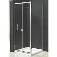 Triton Fast Fix Framed Square Bi-Fold Door with Side Panel Non-Handed Chrome 900mm x 900mm x 1900mm (915KV)