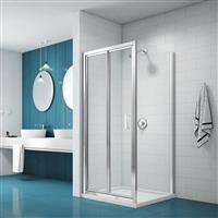 Merlyn NIX Bi-Fold Shower Enclosure Door and Side Panel 760 x 760mm in Chrome Toughened Safety Glass