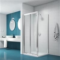 Merlyn NIX Bi-Fold Shower Enclosure Door and Side Panel 800 x 800mm in Chrome Toughened Safety Glass