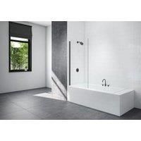 Nexa By Merlyn 8mm Black Frameless Fixed Square Panel Bath Screen - 1500 x 800mm