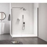 Nexa By Merlyn 8mm Black Frameless Wet Room Shower Screen Only - 2015 x 700mm