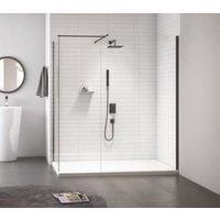 Nexa By Merlyn 8mm Black Frameless Swivel Wet Room Shower Panel Only  2015 x 300mm
