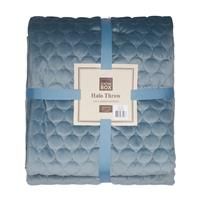 Scatter Box Halo Quilted Velvet Throw, Cloud Blue