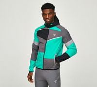 Griid Panel Jacket - Blue - Size M