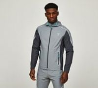 GRIID REFLECT TRACKSUIT JACKET SIZE S GREY/TURQUOISE BNWT