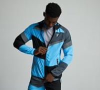 Griid Panel Jacket - Blue - Size M