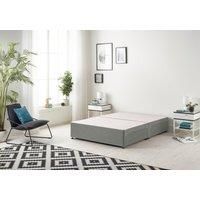Somnior Ziggy Platform Divan Bed Base With 2 Drawers Linen in Silver | Size: Super King