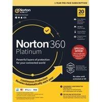 NORTON 360 Platinum  1 year for 20 devices