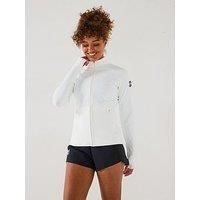 Gym + Coffee Womens Training Relentless Full Zip Top - White