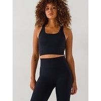 Gym + Coffee Womens Training Lotus Lounge Bra - Black