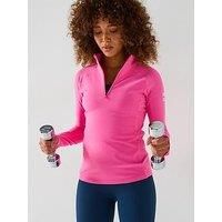 Gym + Coffee Womens Training Relentless 1/4 Zip - Pink
