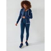 Gym + Coffee Womens Training Chill Zip Hoodie - Blue