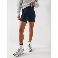 Gym + Coffee Womens Training Soft Motion Bike Shorts - Twilight Navy