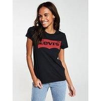 Levi's Women's The Perfect Tee T-Shirt, Black (Large Batwing Black 201), Medium